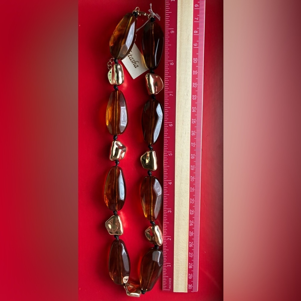 Natasha Couture Brown and Silver Necklace - Picture 6 of 6
